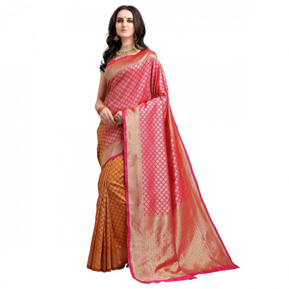http://43.204.190.18/products/pink-mustard-yellow-ethnic-motifs-woven-design-half-half-kanjeevaram-saree